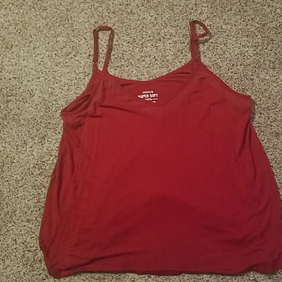 red spaghetti strap shirt